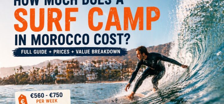 how much does a surf camp in Morocco cost surfer riding wave Taghazout