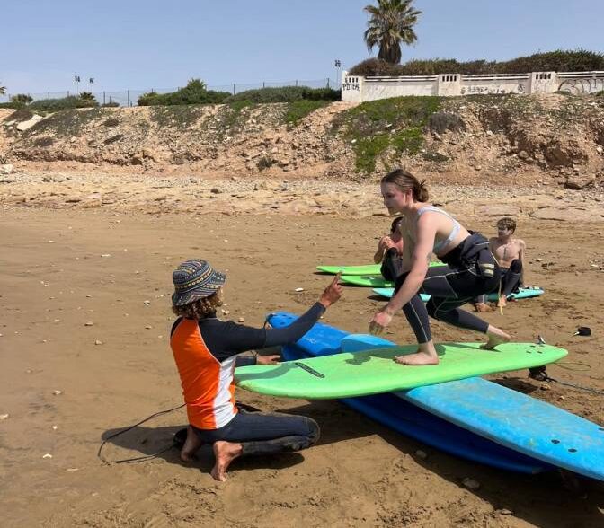 Tamraght Surfing: Beginner surfer