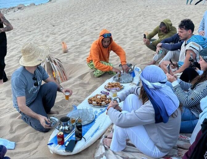 Serving tea on a board where Moroccan hospitality begins
