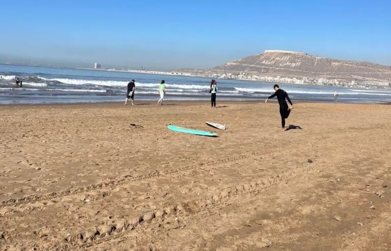Agadir beach surf spot for beginners