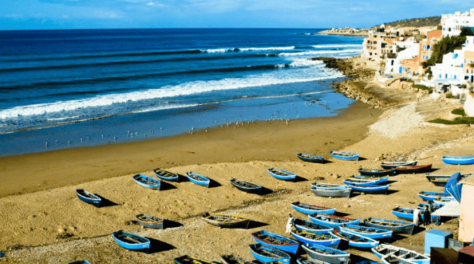 taghazout beach surf break morocco Hash point surf spot in Morocco