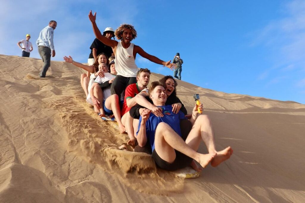 Sand surfing Tamri