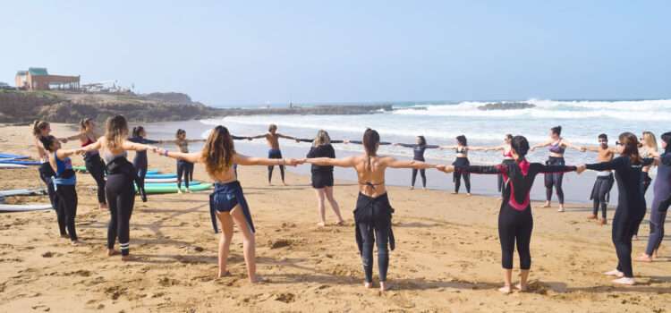Surfing lesson on the beach by original Surf Morocco