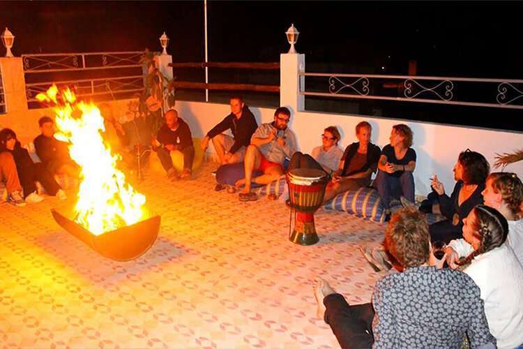Surf camp camp fire