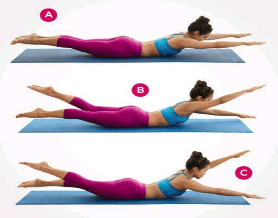 Swimmer superman as surf paddle workouts